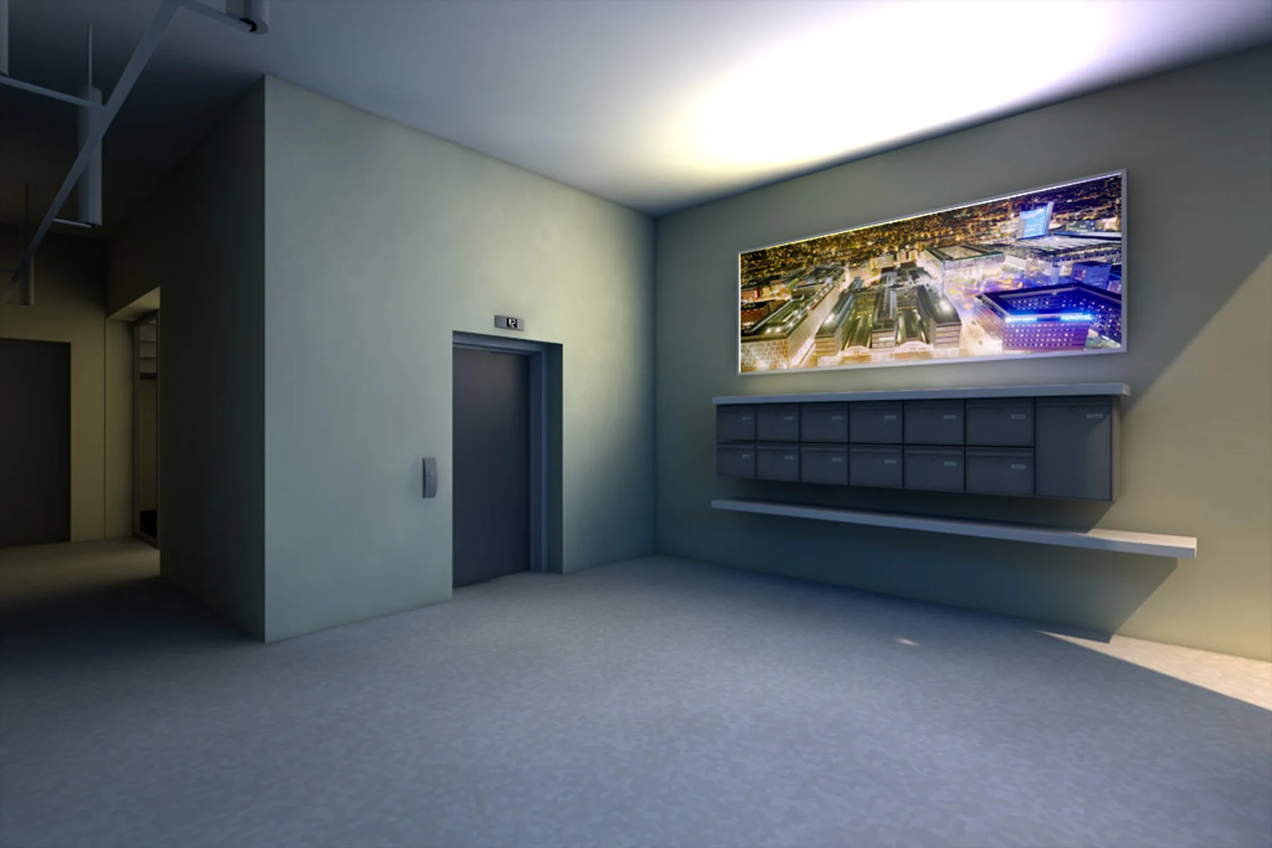 3D rendering with simulated light box