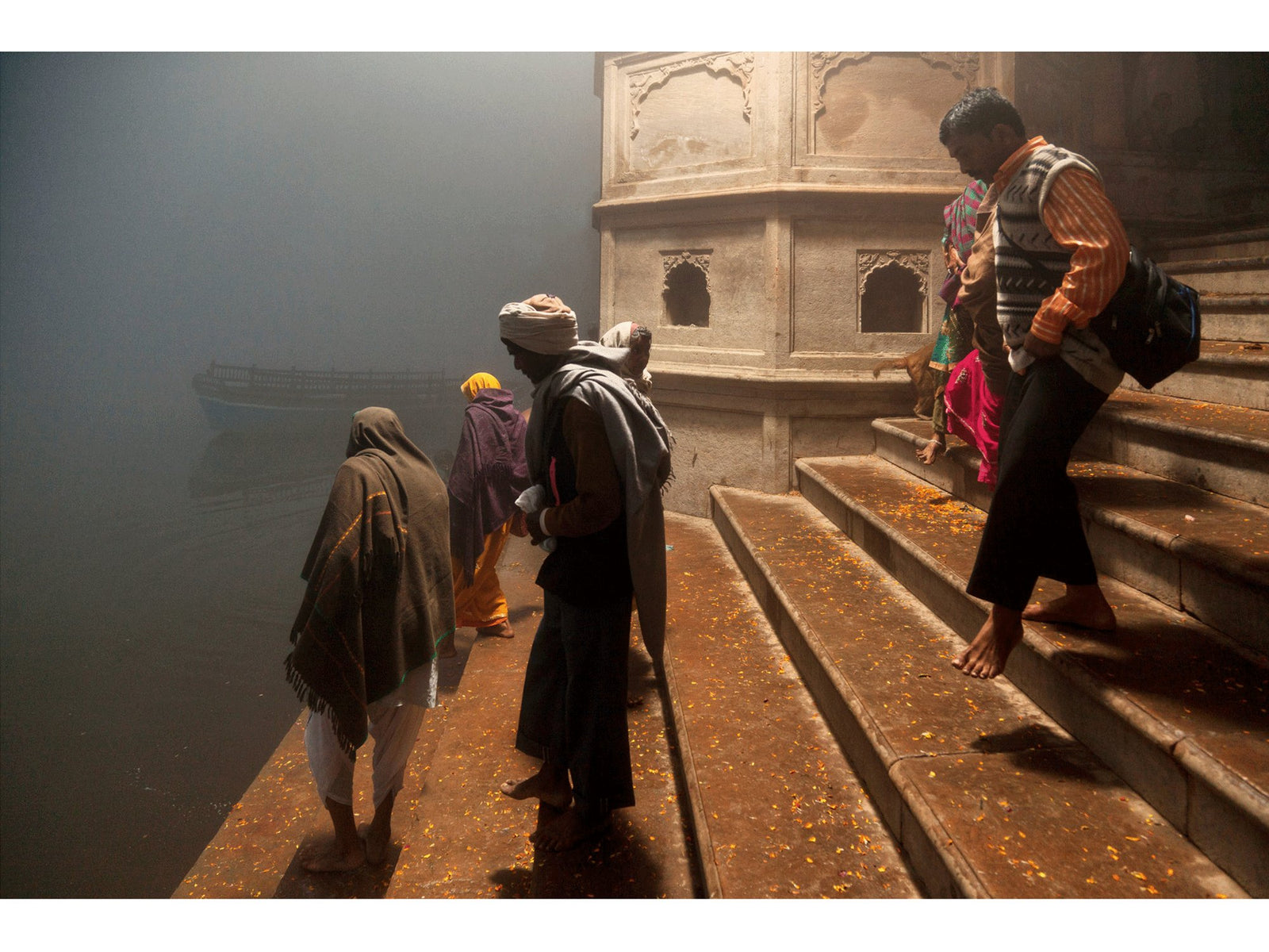 Fine art photography by André Wagner: Descending to yamuna river, Indien.