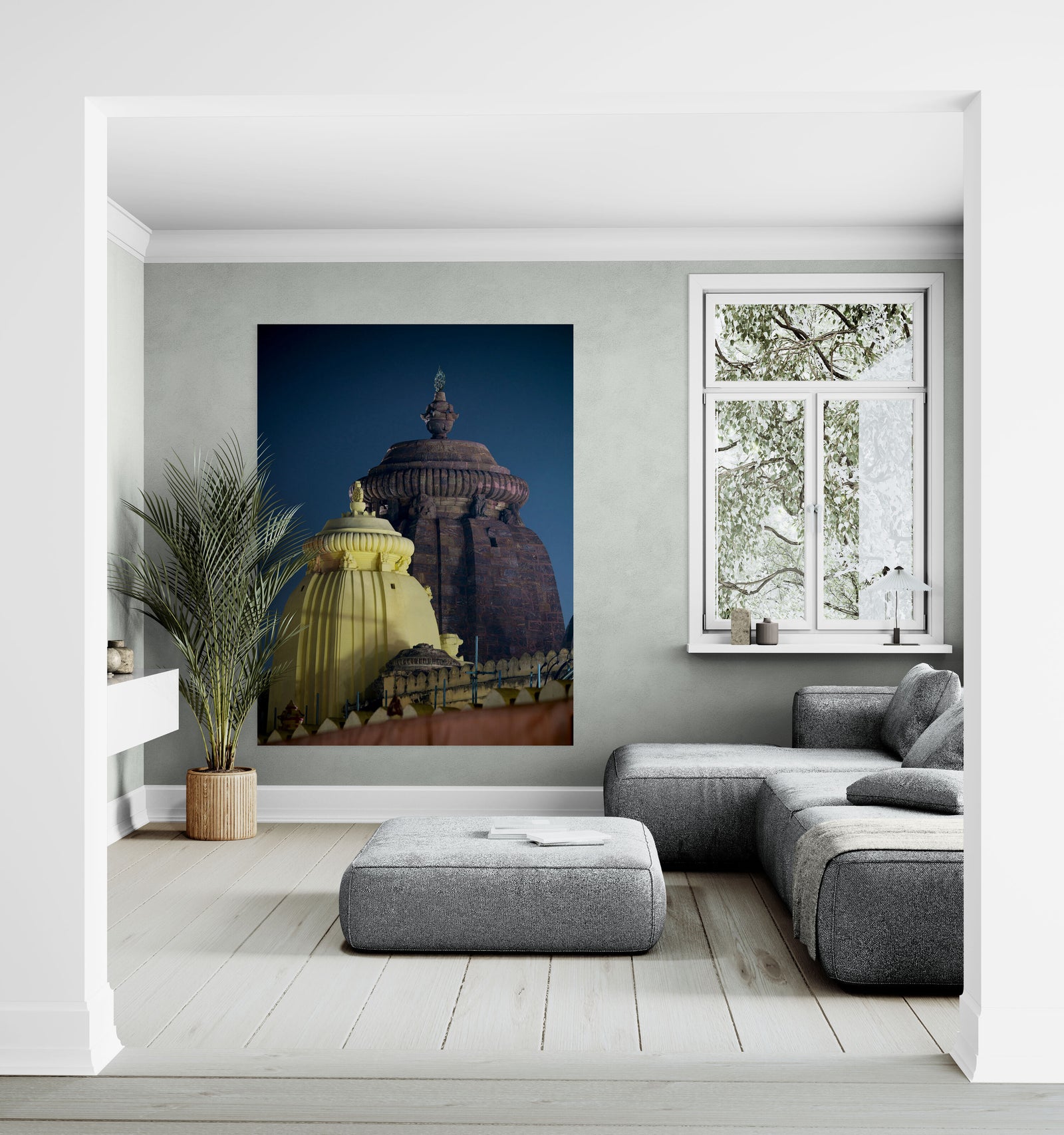 Visualisation d’intérieur avec l’œuvre photographique « Jagannath temple puri ii, Indien » d’André Wagner ; il ne s’agit pas d’une installation photographiée.