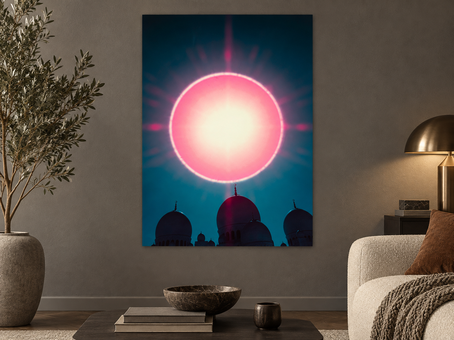 Interior visualization featuring “Cosmic crown: over the sheikh zayed grand mosque”.