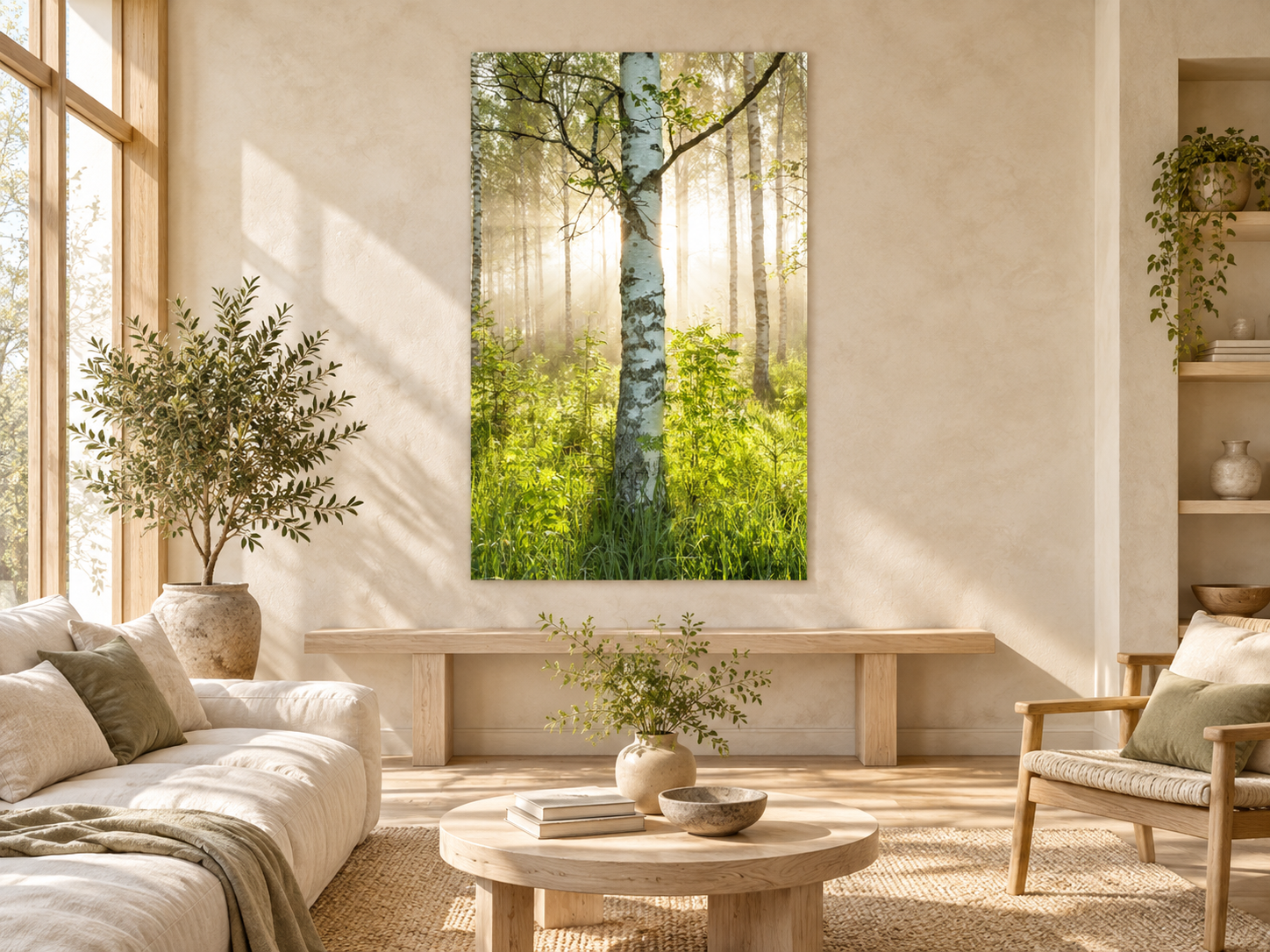 Visualisation d’intérieur avec l’œuvre photographique « Sacred light, Finnland » d’André Wagner ; il ne s’agit pas d’une installation photographiée.