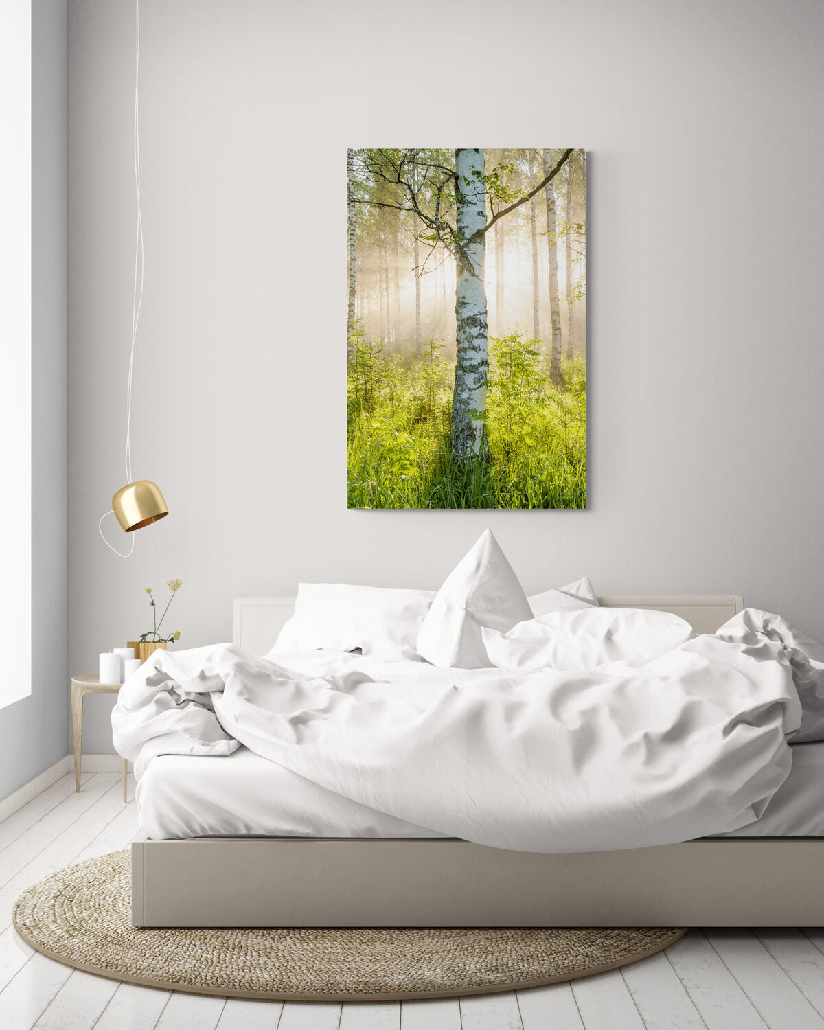 Visualisation d’intérieur avec l’œuvre photographique « Sacred light, Finnland » d’André Wagner ; il ne s’agit pas d’une installation photographiée.