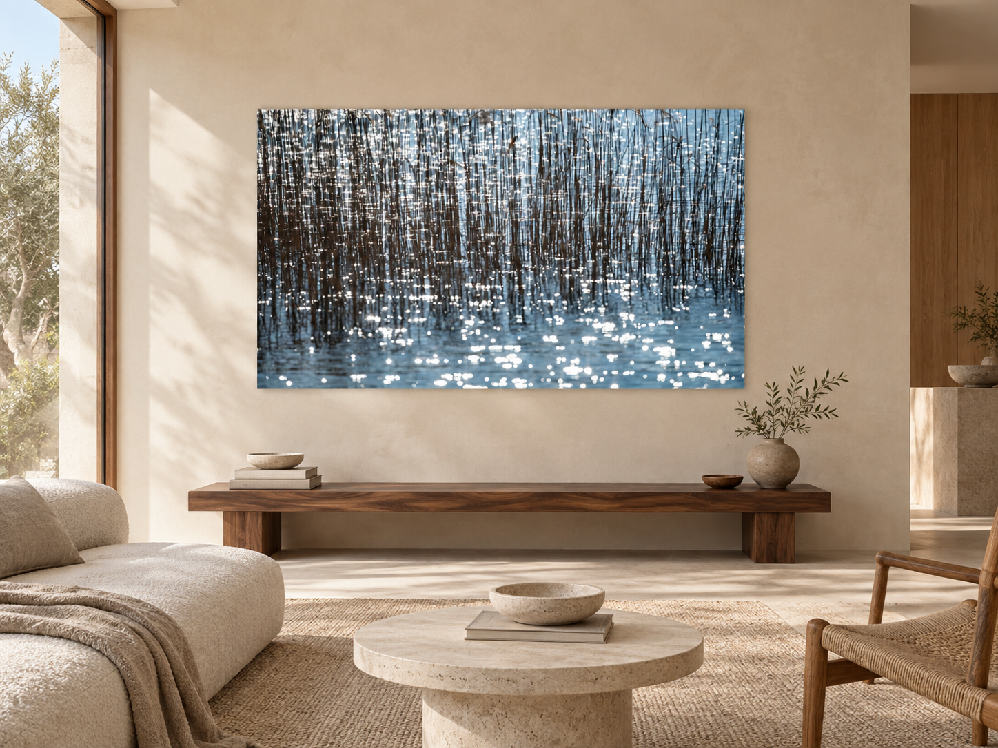 Visualisation d’intérieur avec l’œuvre photographique « Thousands of suns, Deutschland » d’André Wagner ; il ne s’agit pas d’une installation photographiée.