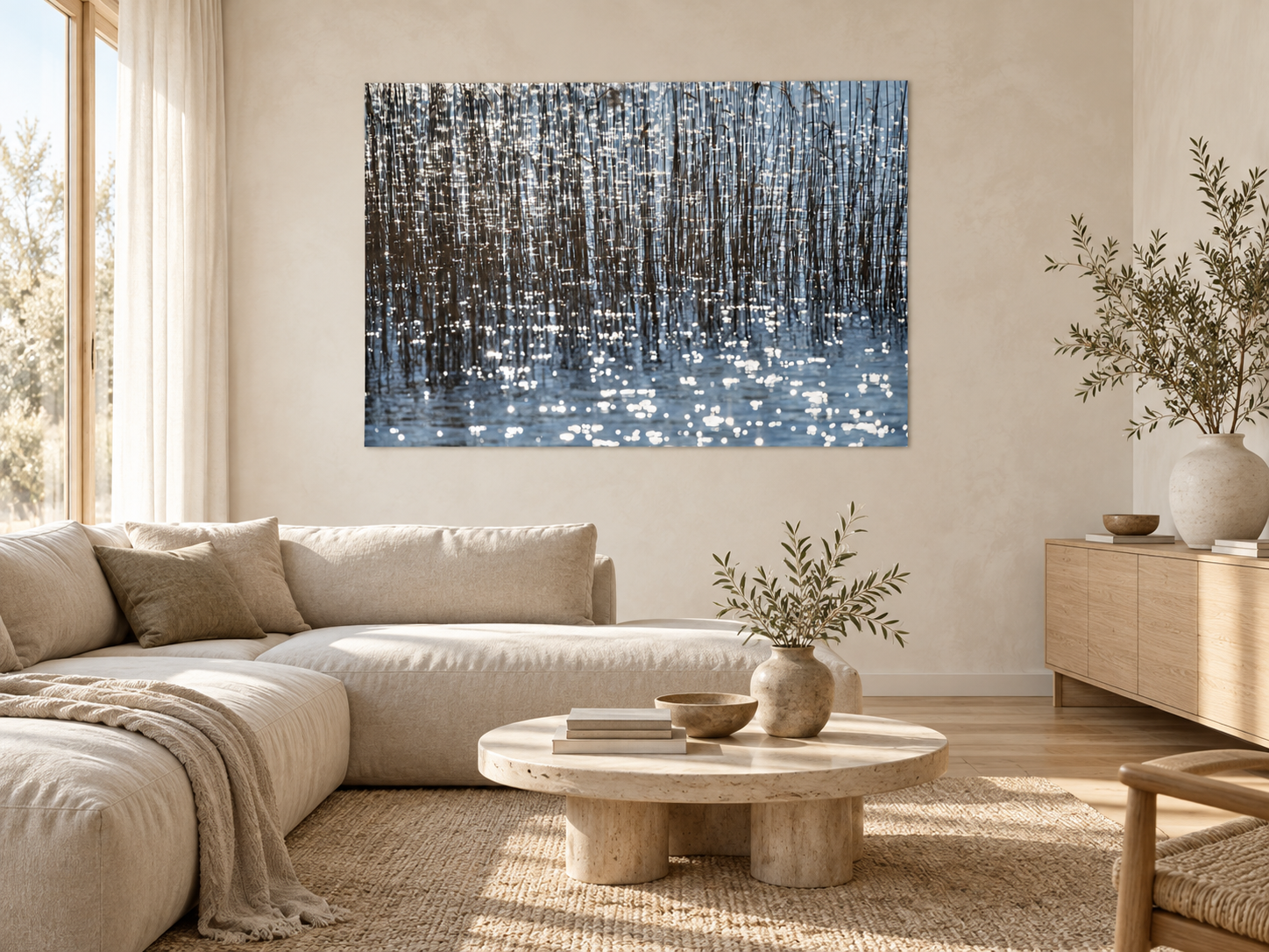 Visualisation d’intérieur avec l’œuvre photographique « Thousands of suns, Deutschland » d’André Wagner ; il ne s’agit pas d’une installation photographiée.