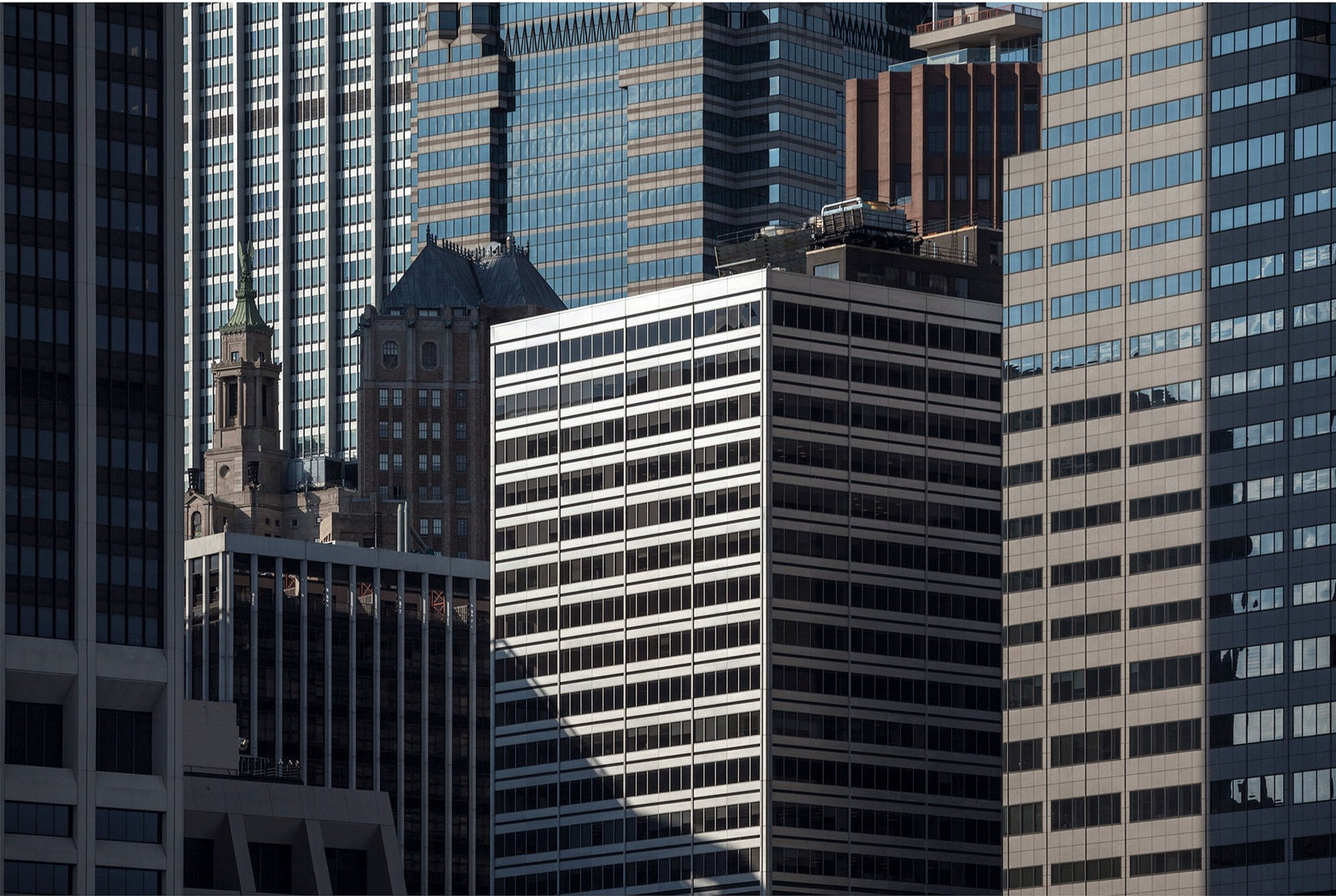 Fine art photography by André Wagner: Rectangular office buildings overlap to the frame’s edges — Tower block 2, Usa.