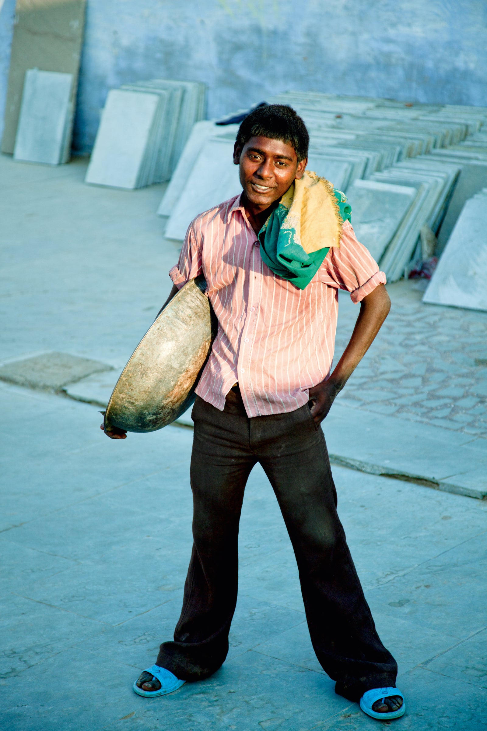 Young volunteer in the Lalita Temple Ashram in Varshana, Uttar Pradesh