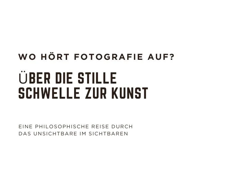 Where does photography end, where does art begin?