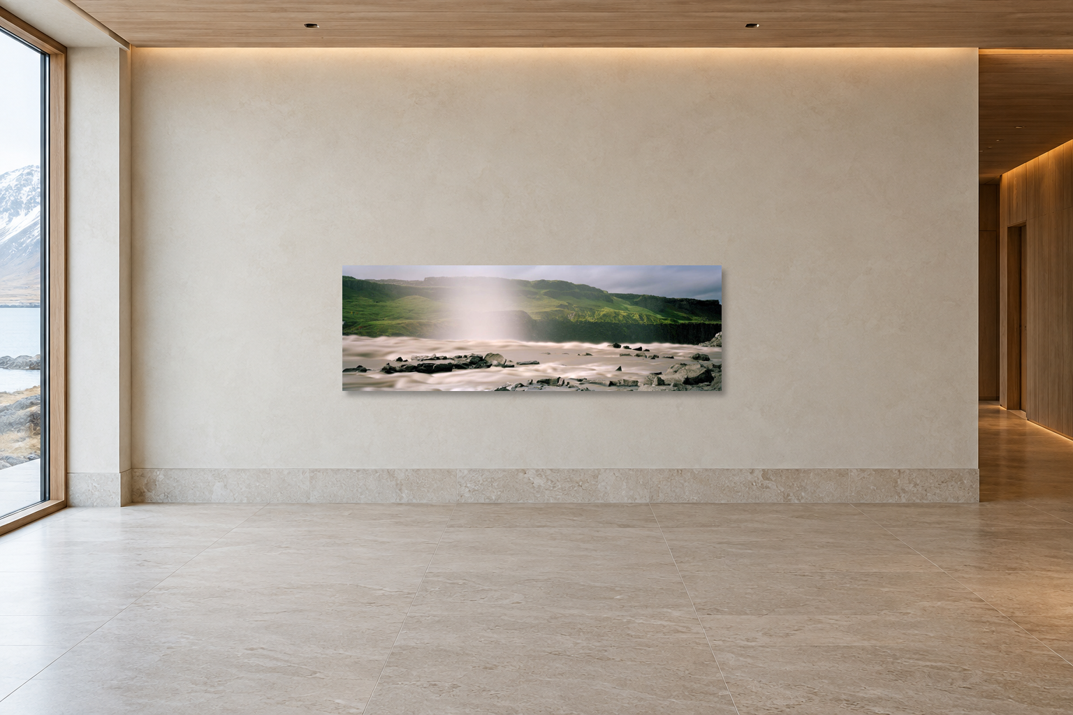 SWIMMING AGAINST THE STREAM, ISLAND — Raumansicht, Edition 87 × 262 cm