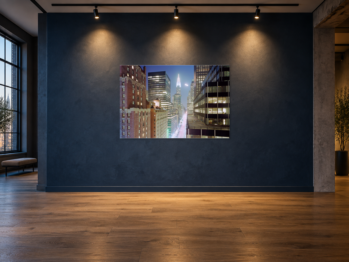 FULLMOON IN MANHATTAN, USA – Raumansicht 120 × 180 cm ohne weißen Bildrand