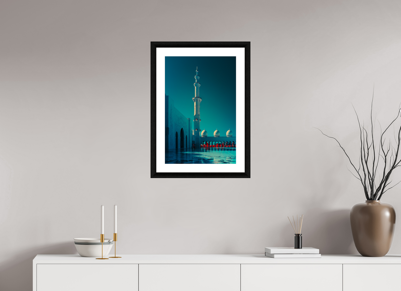 Vertical Silence · 40 × 60 cm · Fotoabzug auf Papier · Holzrahmen 30 mm · Ebenholz + Passepartout