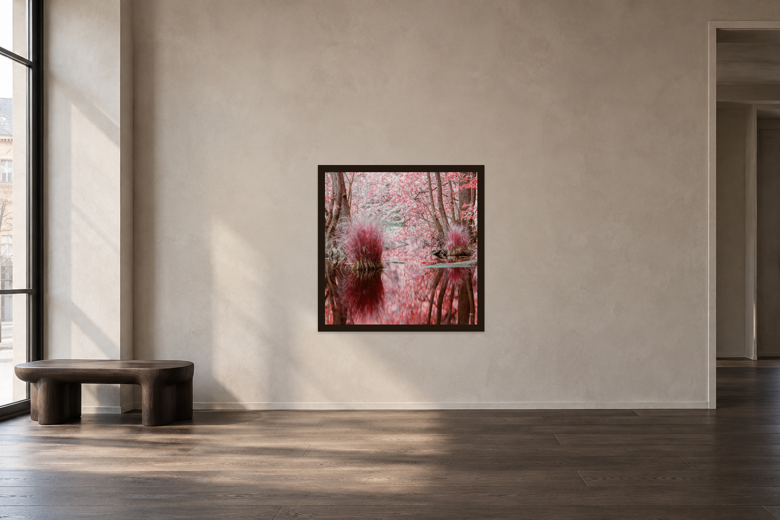 IN HARMONY WITH NATURE, DEUTSCHLAND &mdash; Raumansicht f&uuml;r Edition 90 &times; 90 cm; unver&auml;ndertes Originalwerk in Sammlerwohnung.