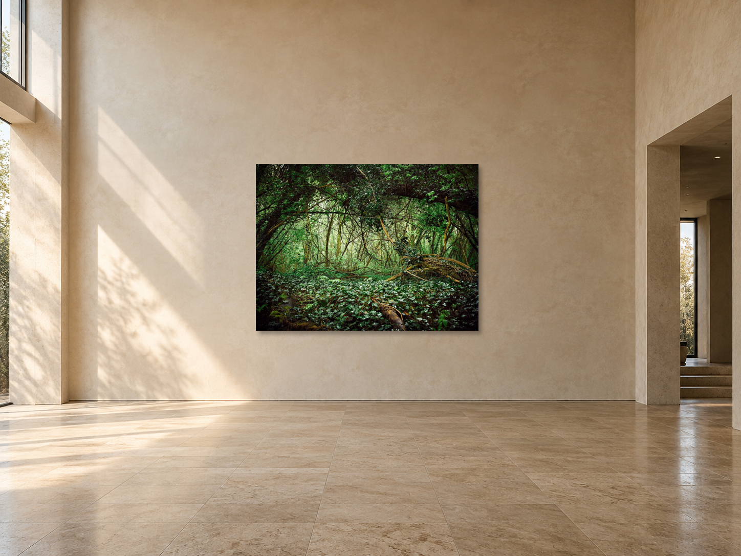 André Wagner – Deutscher Wald, Deutschland – Raumansicht für 108,8 × 145 cm