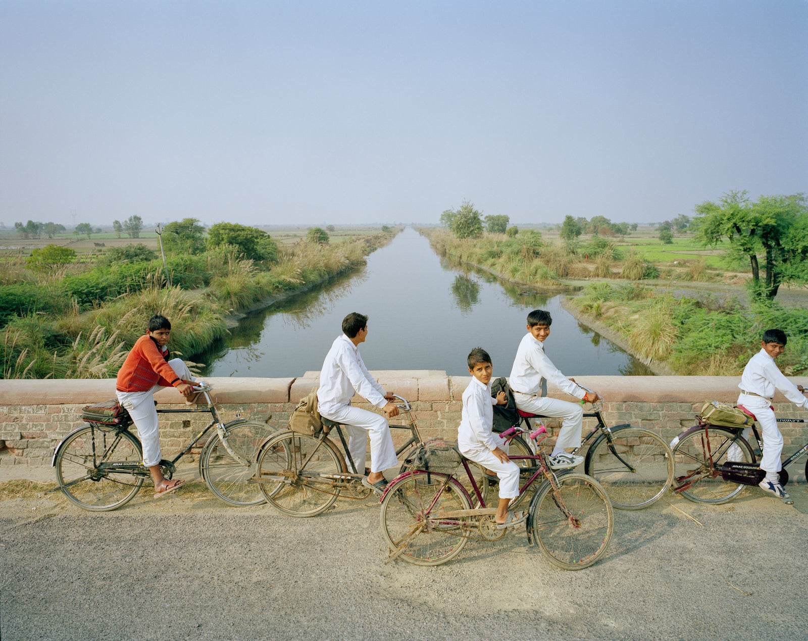 Schoolchildren on their way home in Vraja, Uttar Pradesh