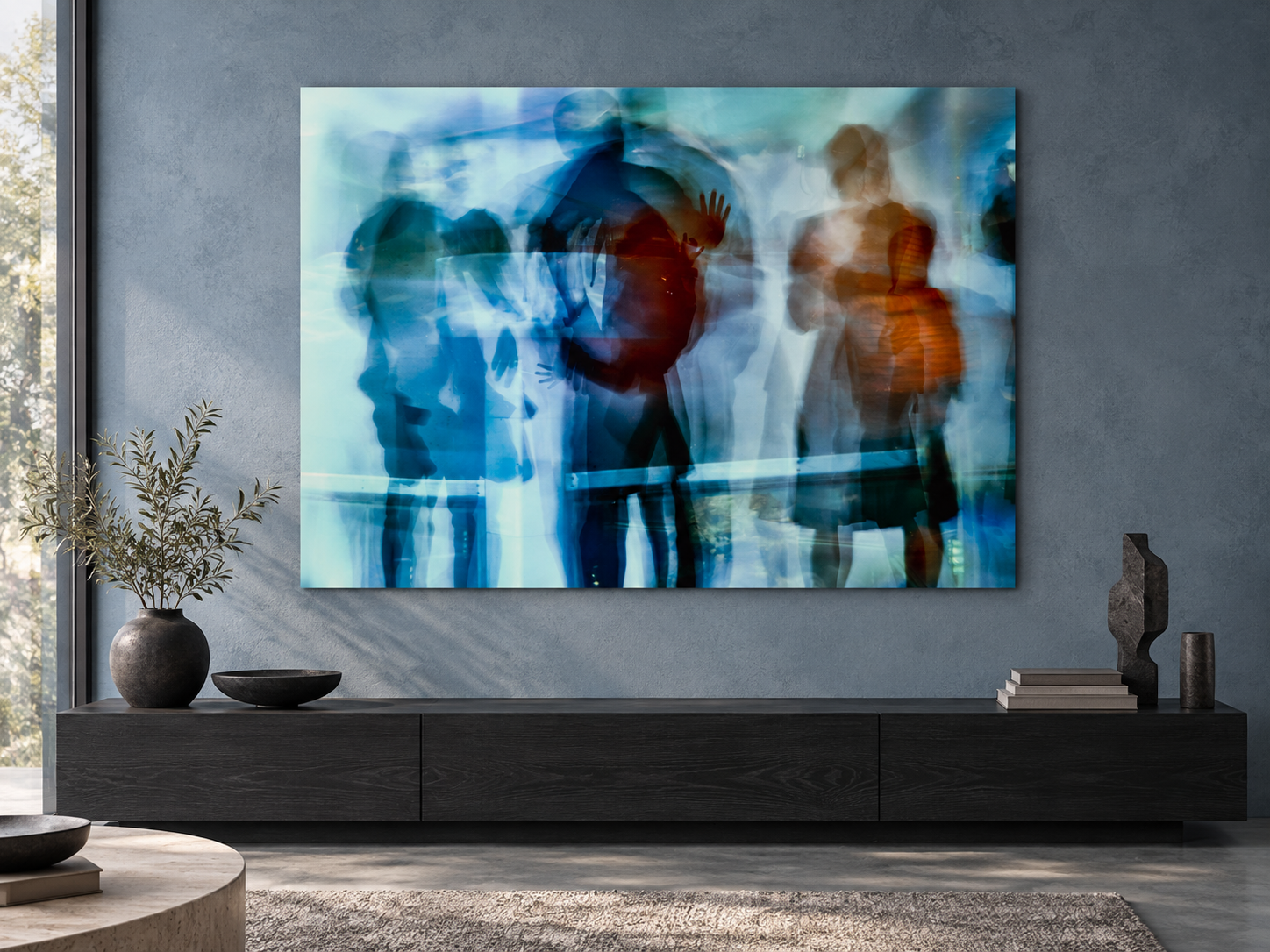 KI-generierte Raumvisualisierung – X-Ray 2, Japan. Darstellung dient der Orientierung zu Größe und Wirkung; keine fotografierte Installation.
