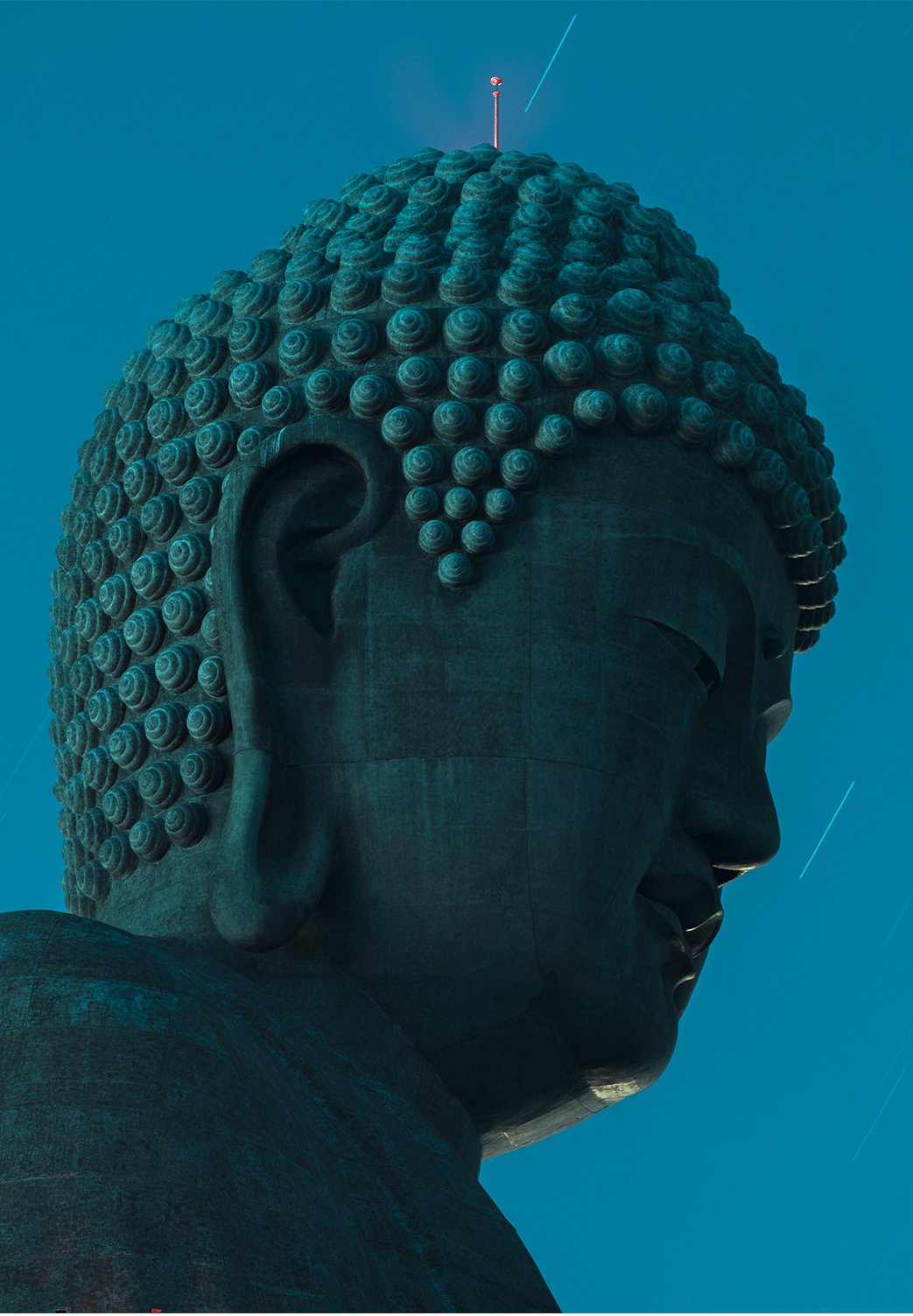 Daibutsu head, Japan